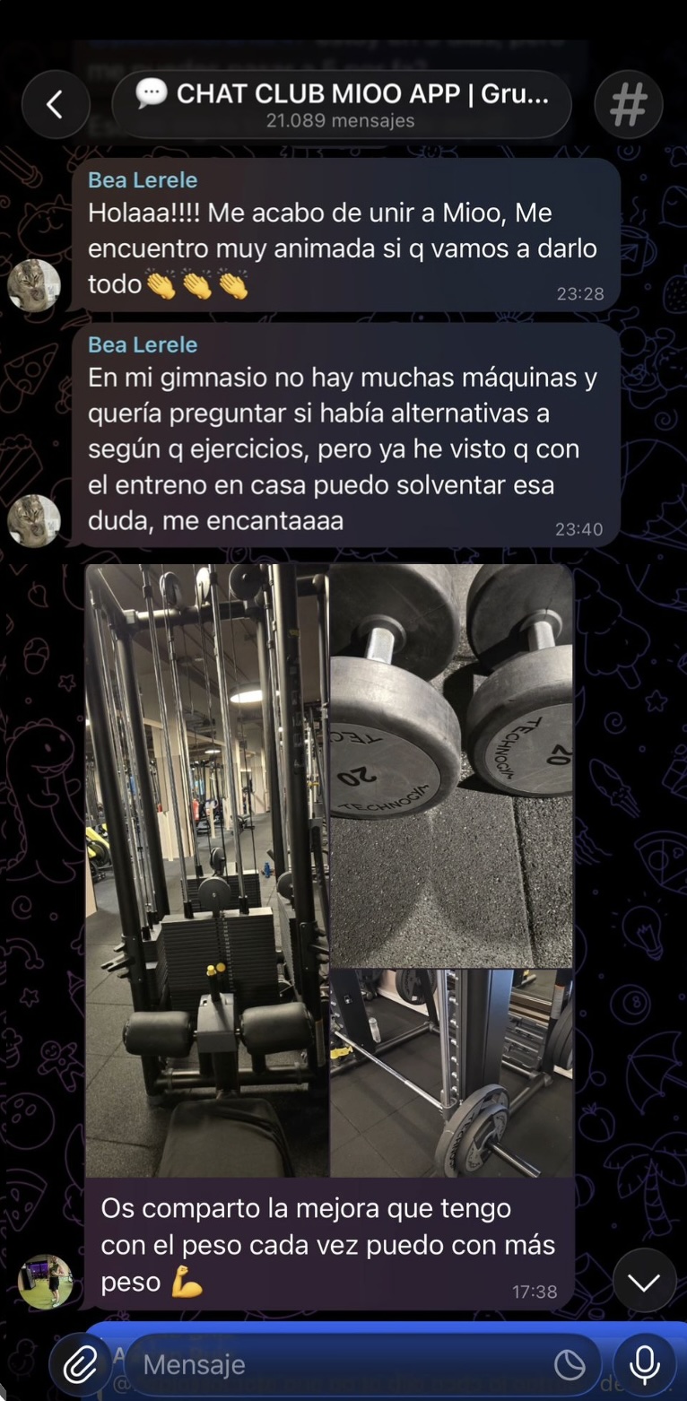 Comunidad y guías en la app Mioo
